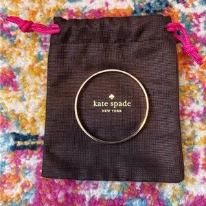 kate spade gold-tone “stop and smell the roses” slim bangle